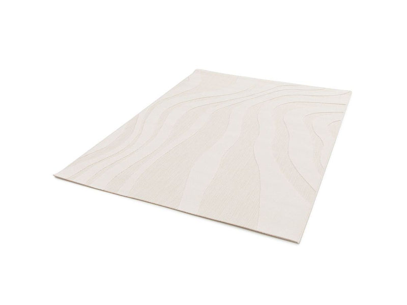 Noelia - Tapis Poils Ras Noelia Motif Abstrait - Beige