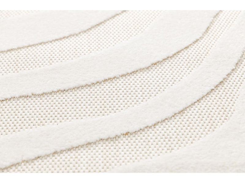 Noelia - Tapis Poils Ras Noelia Motif Abstrait - Beige