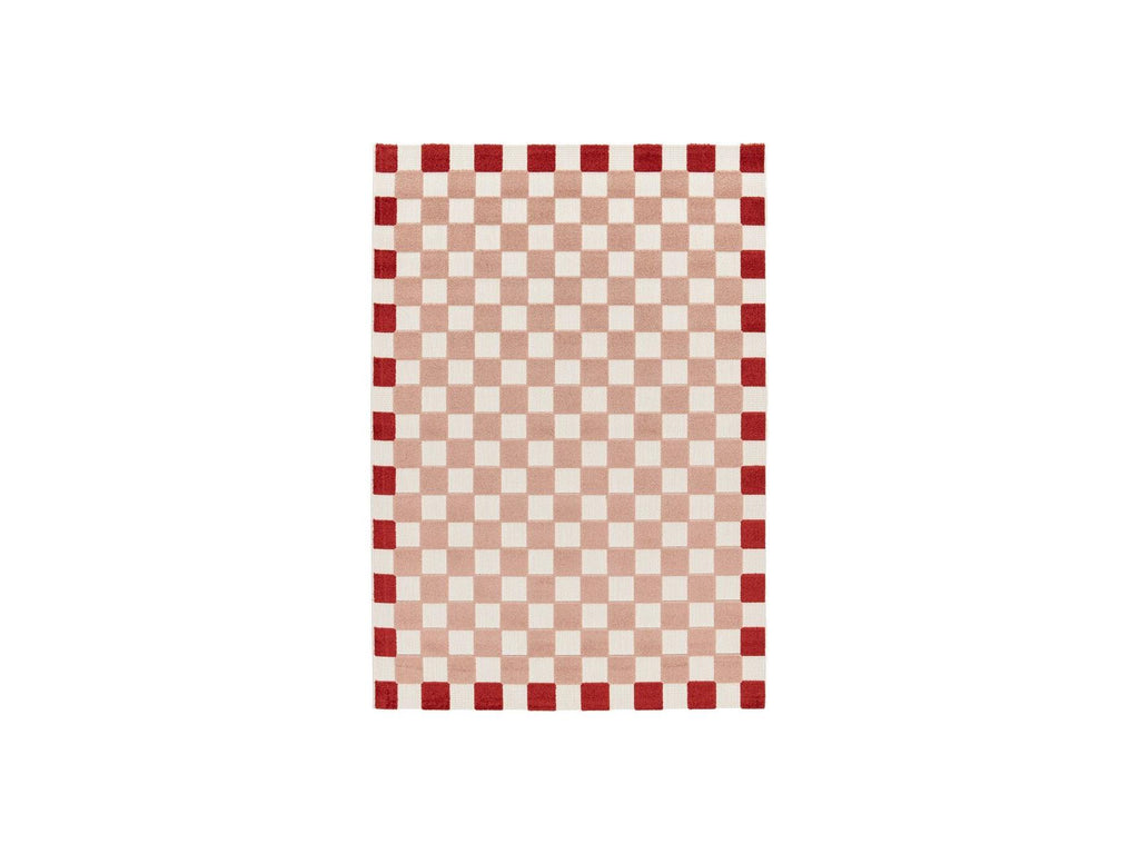 Myrlie - Myrlie Low-Pile Rug with Check Pattern - Pink