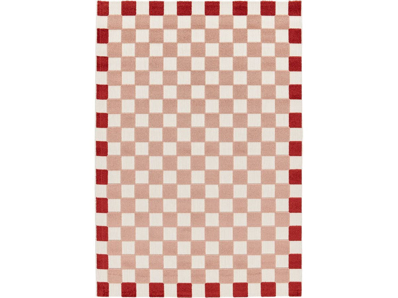 Myrlie Short Pile Rug Checkerboard Pattern - Pink