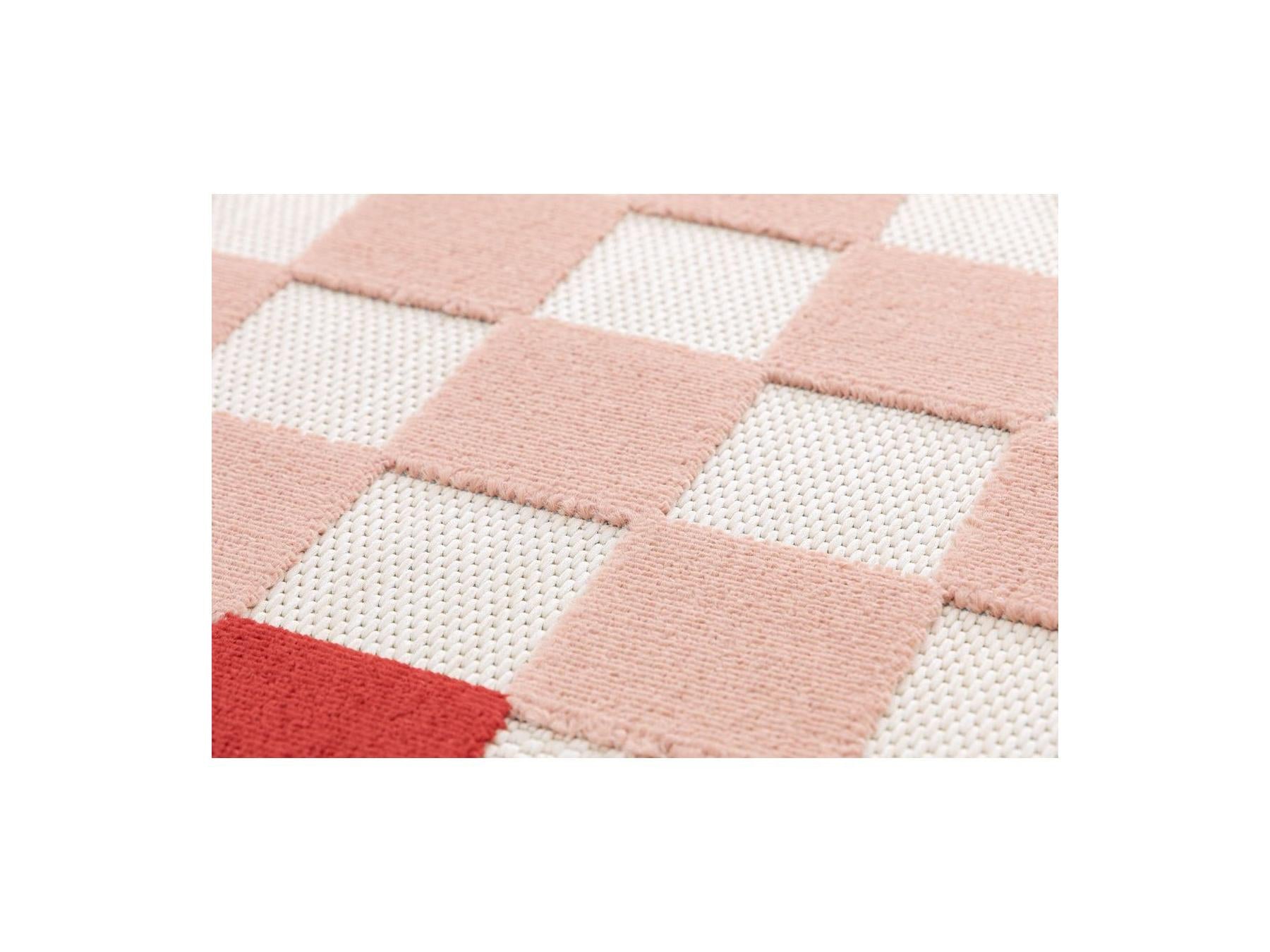 Myrlie - Myrlie Low-Pile Rug with Check Pattern - Pink