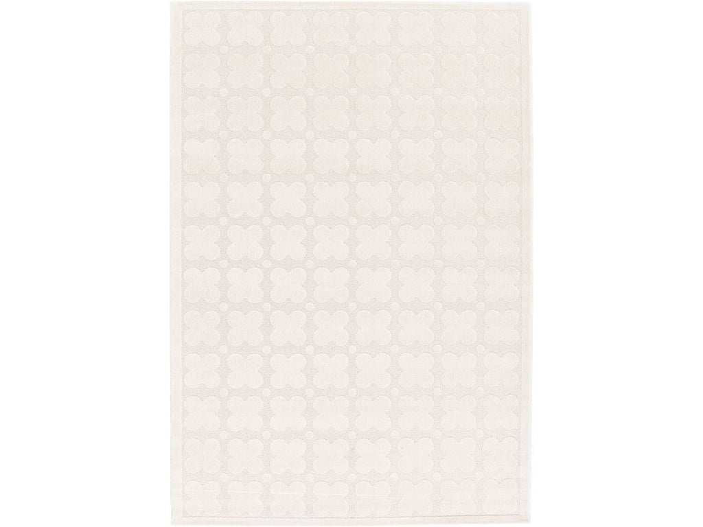 Owen - Tapis Poils Ras Motif Abstrait - Blanc