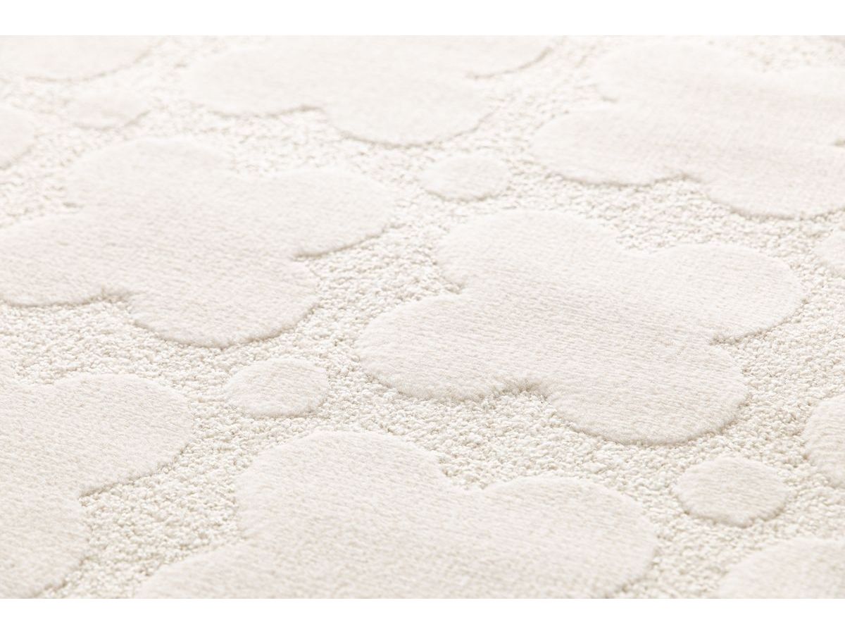 Owen - Tapis Poils Ras Motif Abstrait - Blanc