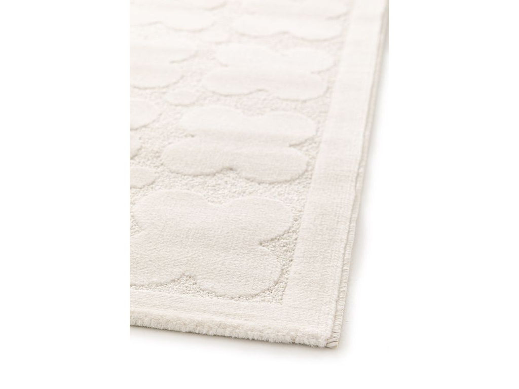 Owen - Tapis Poils Ras Motif Abstrait - Blanc