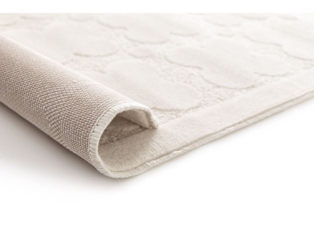 Owen - Tapis Poils Ras Motif Abstrait - Blanc