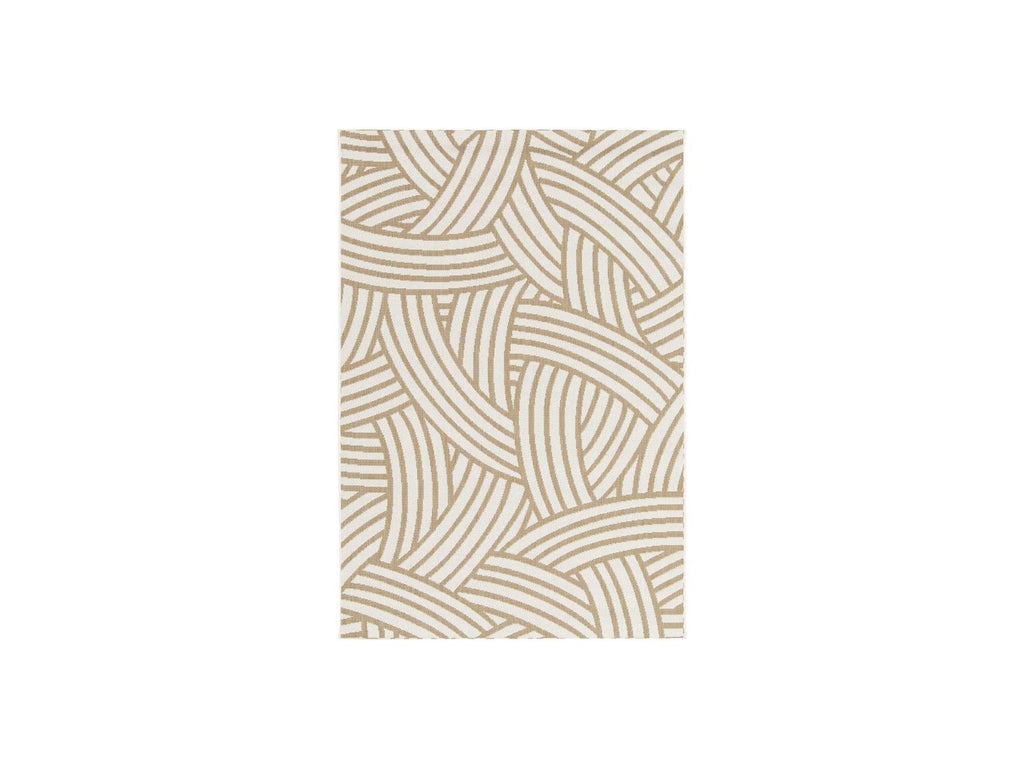 Flat-Woven Kael Rug Abstract Pattern - Brown