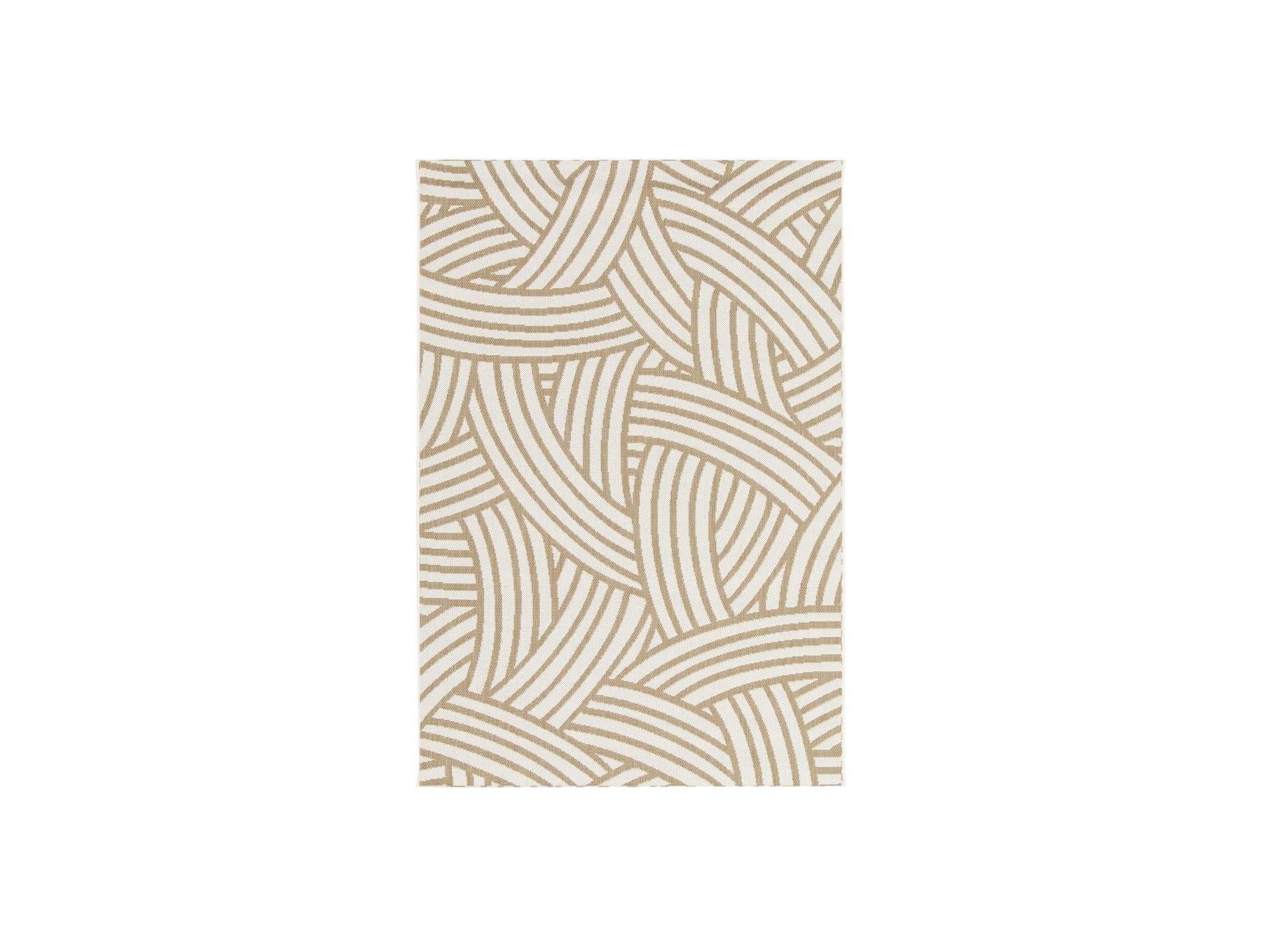 Flat-Woven Kael Rug Abstract Pattern - Brown