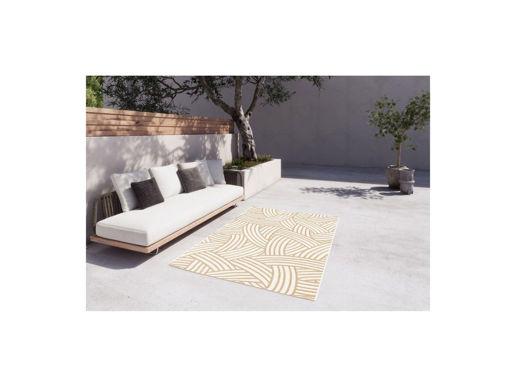 Flat-Woven Kael Rug Abstract Pattern - Brown