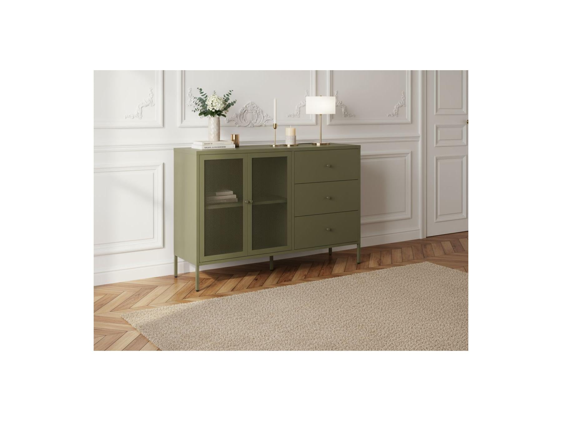 Clara - Buffet 2 Portes 3 Tiroirs - Métal Édition Limitée