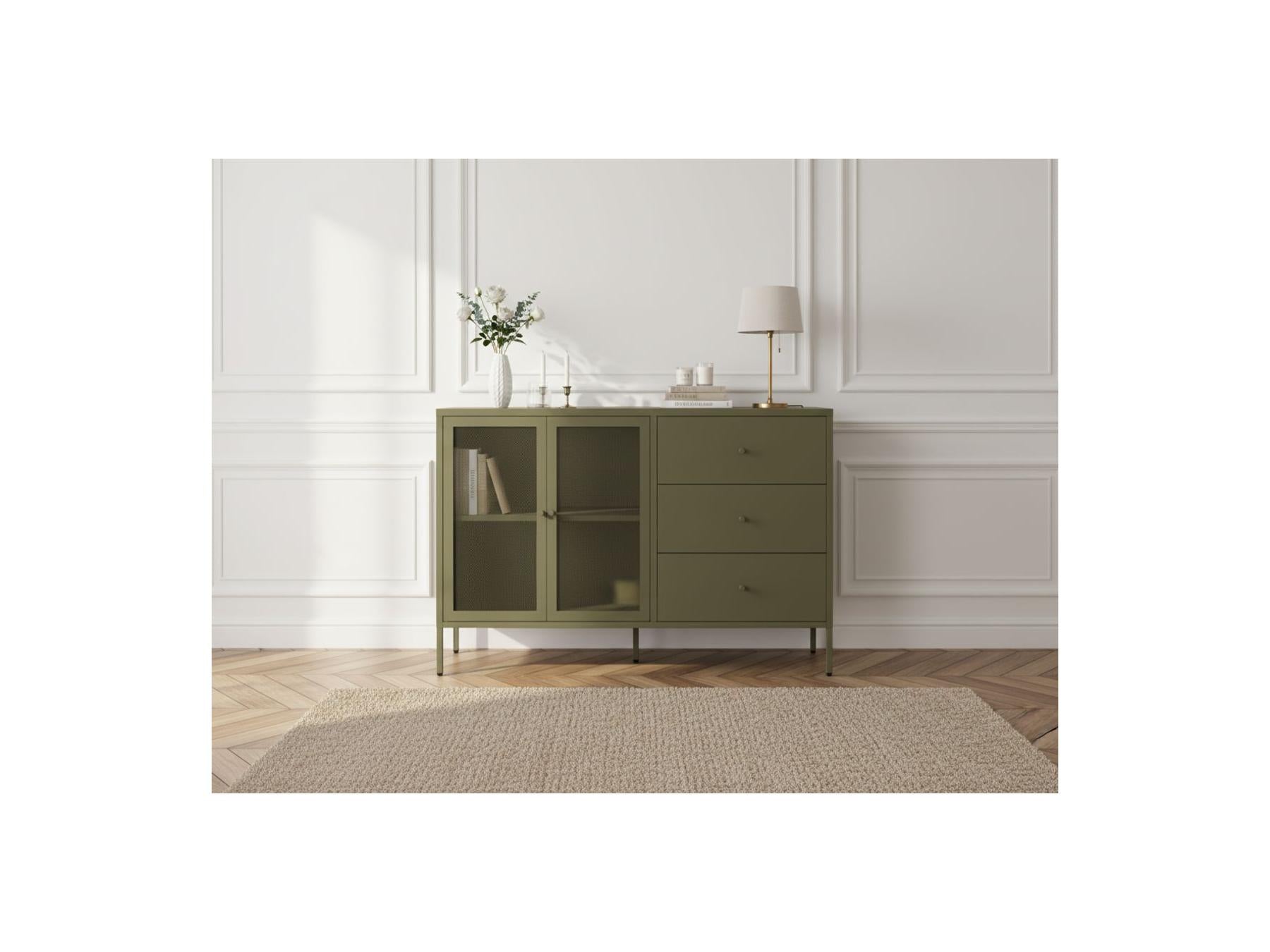 Clara - Buffet 2 Portes 3 Tiroirs - Métal Édition Limitée