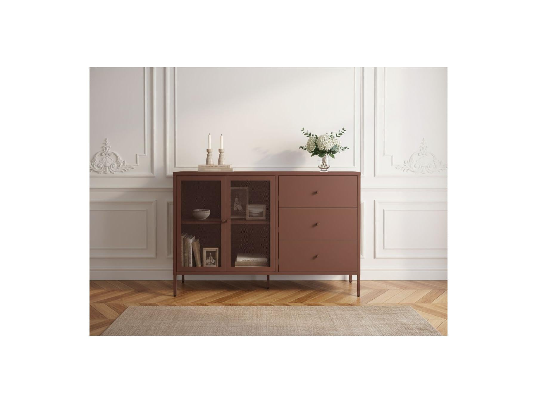 Clara - Buffet 2 Portes 3 Tiroirs - Métal Édition Limitée