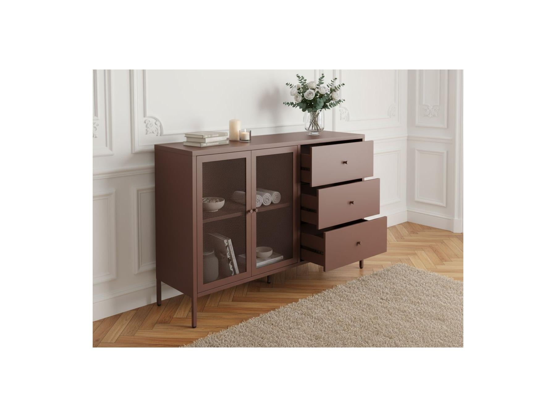 Clara - Buffet 2 Portes 3 Tiroirs - Métal Édition Limitée