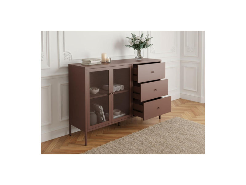 Clara - Buffet 2 Portes 3 Tiroirs - Métal Édition Limitée