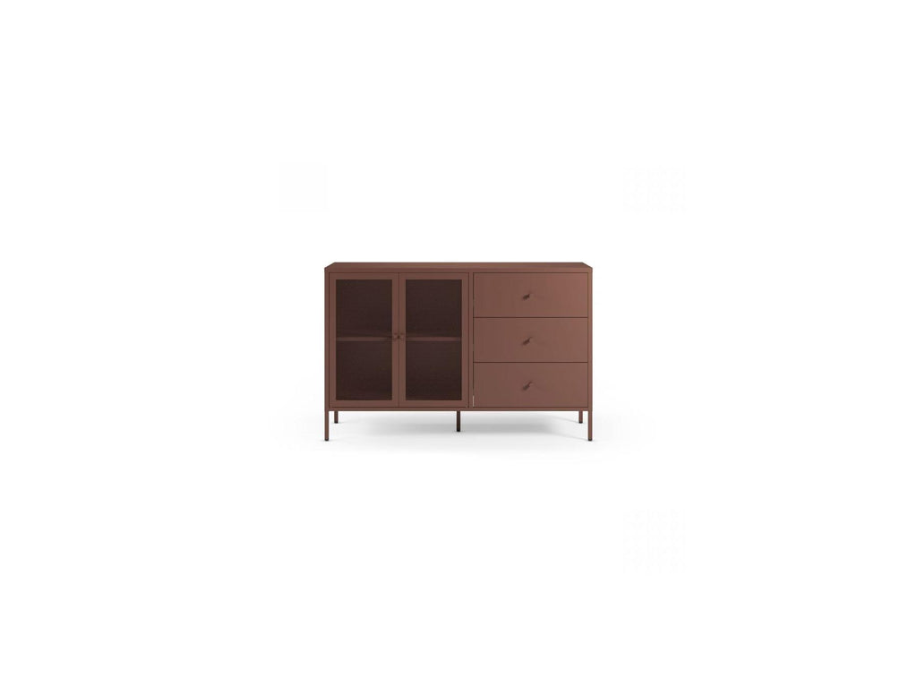 Clara - Metal TV Unit 2 Doors 2 Open Compartments 160 cm + Metal Sideboard 2 Doors 3 Drawers 140 cm Limited Edition