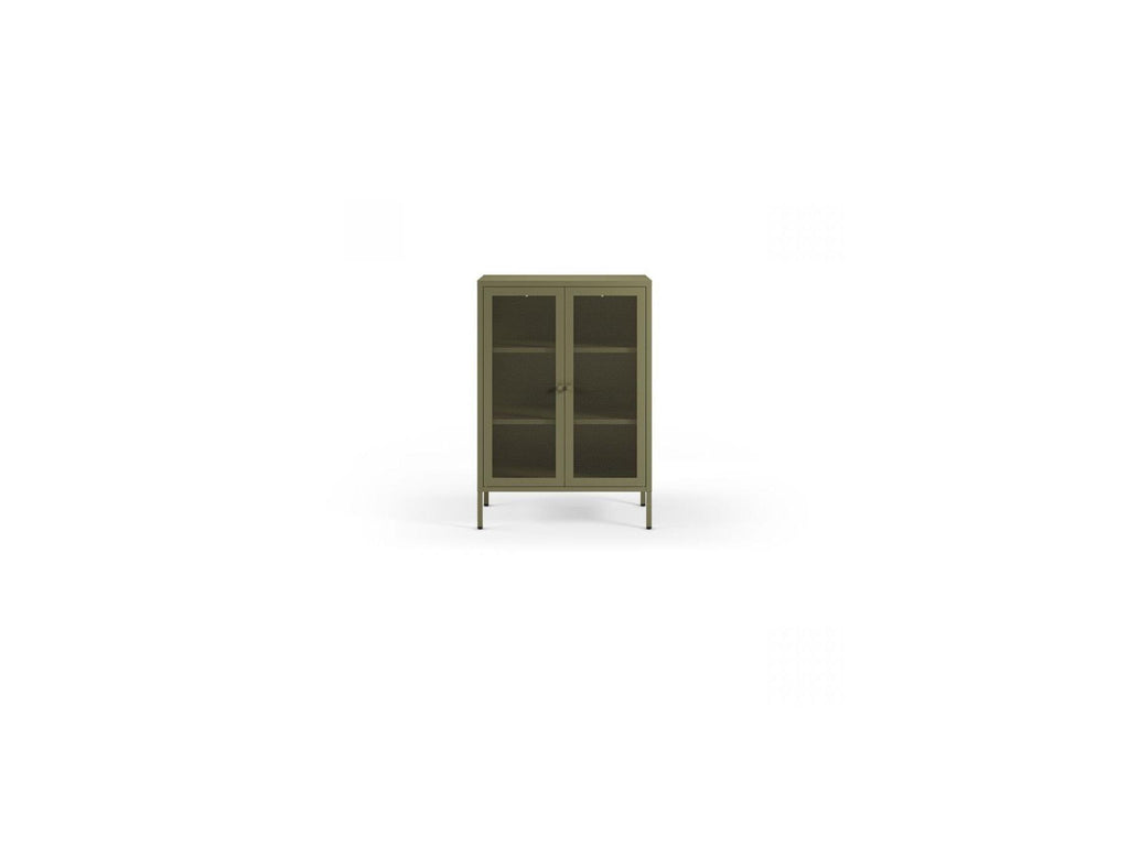 Clara - Mueble de TV de metal con 4 puertas, 160 cm + Aparador alto de metal con 2 puertas, 70 cm + Mesa de centro de metal, 100 cm Edición limitada