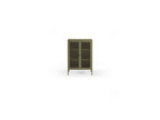 Clara - Mueble de TV de metal con 4 puertas, 160 cm + Aparador alto de metal con 2 puertas, 70 cm + Mesa de centro de metal, 100 cm Edición limitada