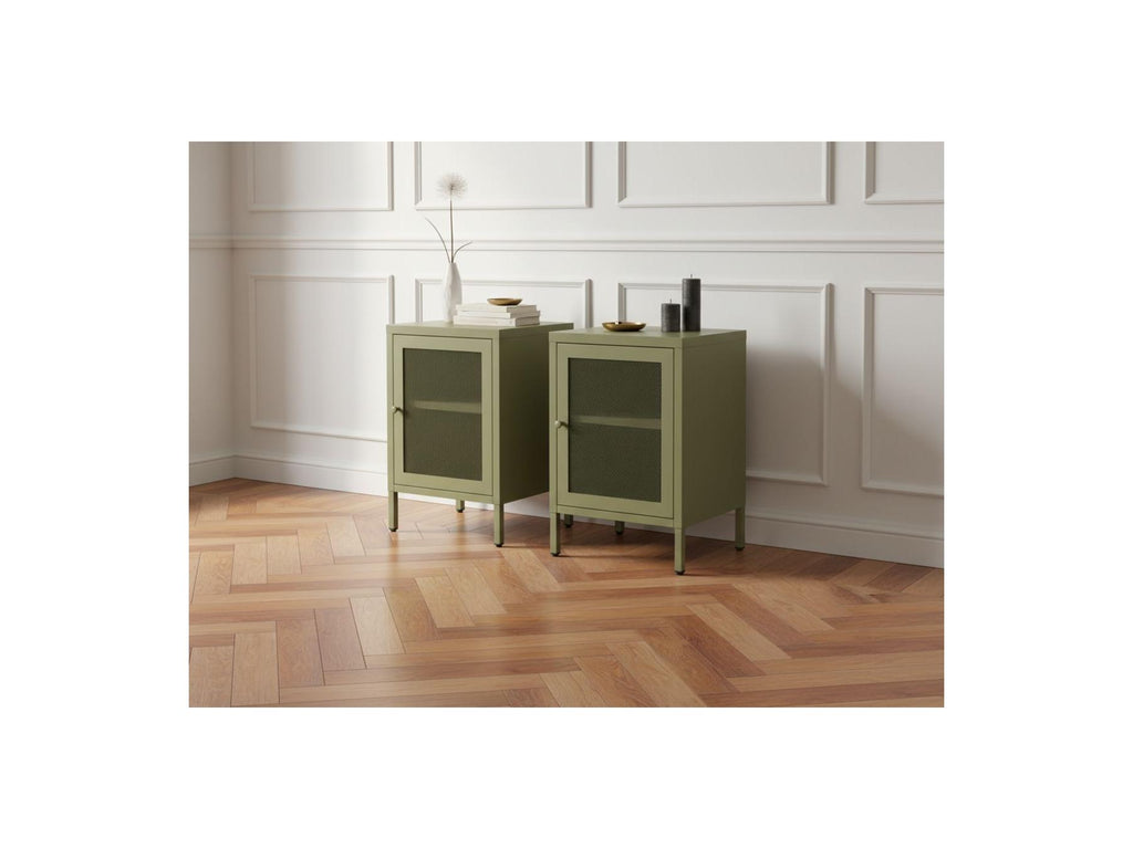 Clara - Set of 2 1-Door Bedside Tables - Limited Edition Metal