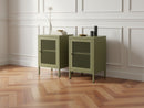 Set Of 2 Nightstands 1 Door Clara Metal Limited Edition