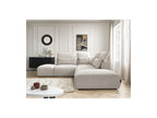 Jana - Modular Fixed Corner Sofa with Headrests - Textured Fabric with 2 Chaise Lounges, 1 Corner and 2 Pouffes - Reversible