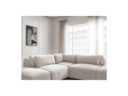 Jana - Modular Fixed Corner Sofa with Headrests - Textured Fabric with 2 Chaise Lounges, 1 Corner and 2 Pouffes - Reversible