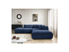 Jana - Modular Fixed Corner Sofa with Headrests - Textured Fabric with 2 Chaise Lounges, 1 Corner and 2 Pouffes - Reversible