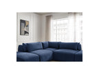 Jana - Modular Fixed Corner Sofa with Headrests - Textured Fabric with 2 Chaise Lounges, 1 Corner and 2 Pouffes - Reversible