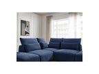 Jana - Modular Fixed Corner Sofa with Headrests - Textured Fabric with 2 Chaise Lounges, 1 Corner and 2 Pouffes - Reversible