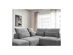 Jana - Modular Fixed Corner Sofa with Headrests - Textured Fabric with 2 Chaise Lounges, 1 Corner and 2 Pouffes - Reversible