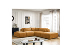 Jana - Modular Fixed Corner Sofa with Headrests - Textured Fabric with 2 Chaise Lounges, 1 Corner and 2 Pouffes - Reversible