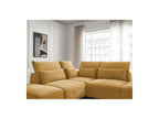 Jana - Modular Fixed Corner Sofa with Headrests - Textured Fabric with 2 Chaise Lounges, 1 Corner and 2 Pouffes - Reversible