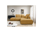 Jana - Modular Fixed Corner Sofa with Headrests - Textured Fabric with 2 Chaise Lounges, 1 Corner and 2 Pouffes - Reversible