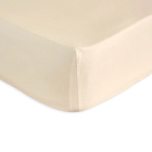 Fitted Sheet (With Elastic) - Pure - 100% Cotton Percale - Cream