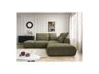 Jana - Modular Fixed Corner Sofa with Headrests - Textured Fabric with 2 Chaise Lounges, 1 Corner and 2 Pouffes - Reversible