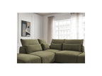 Jana - Modular Fixed Corner Sofa with Headrests - Textured Fabric with 2 Chaise Lounges, 1 Corner and 2 Pouffes - Reversible