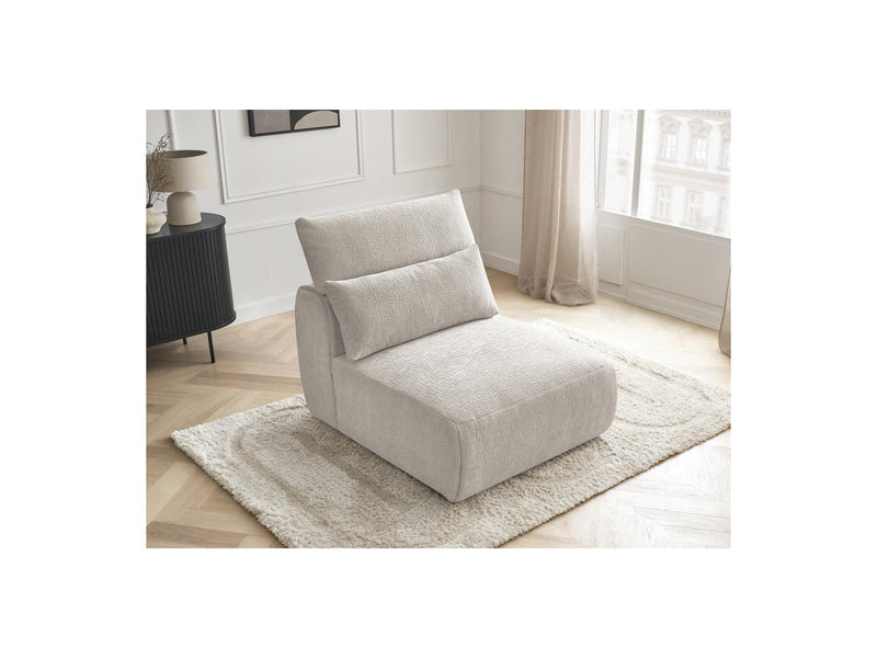 Jana - Chauffeuse 1 Place Avec Têtière Pour Canapé Modulable - Tissu Texturé