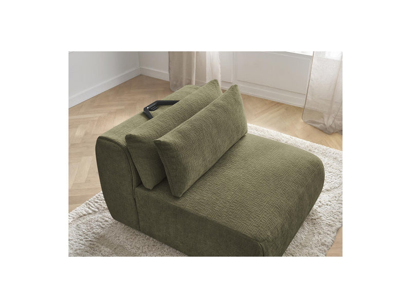 Jana - Chauffeuse 1 Place Avec Têtière Pour Canapé Modulable - Tissu Texturé