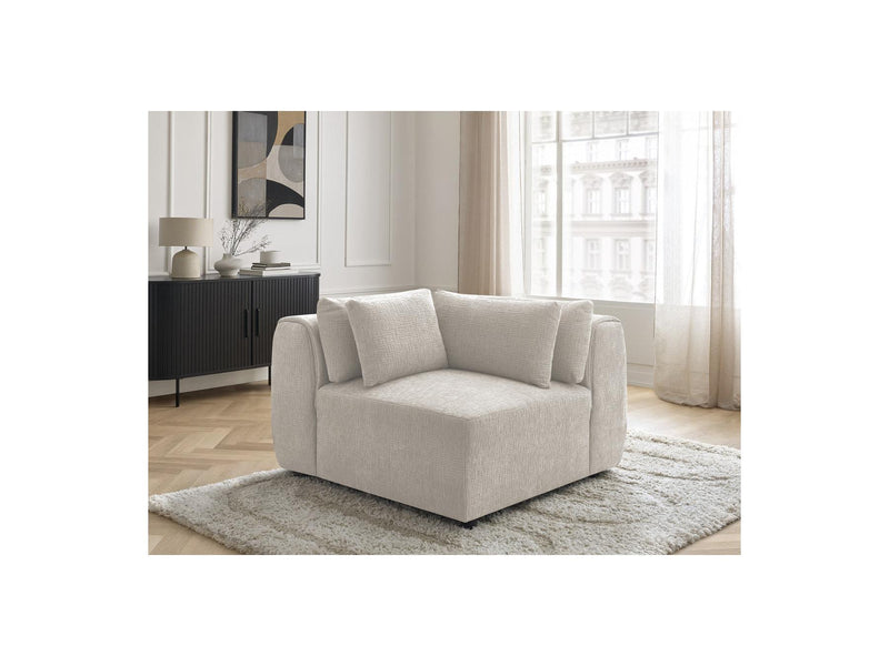 Jana - Angle Avec Têtière Pour Canapé Modulable - Tissu Texturé