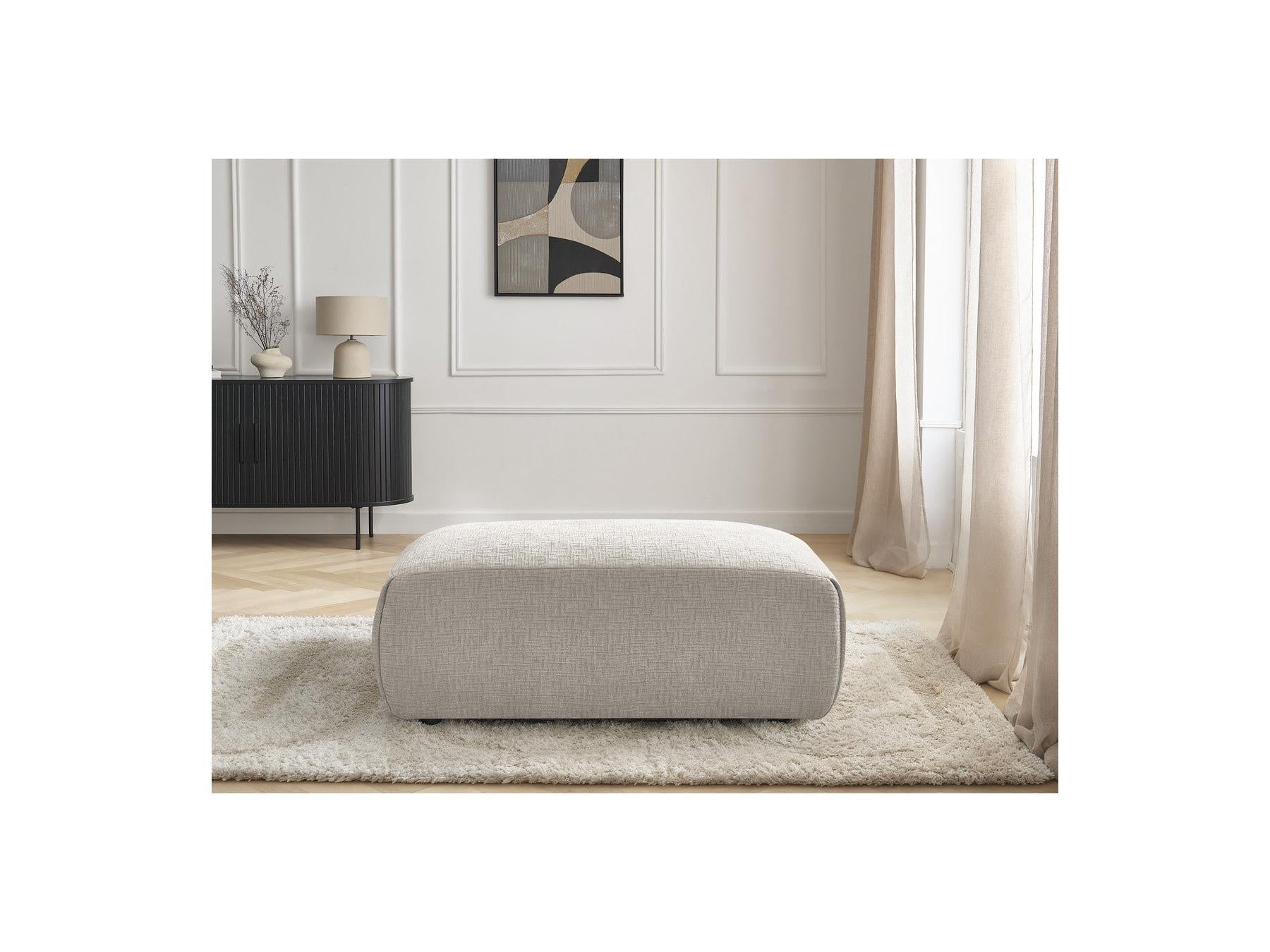 Jana - Small Ottoman - Textured Fabric
