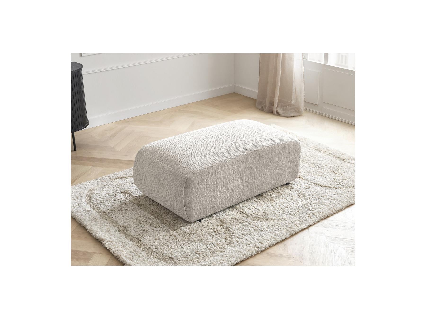 Jana - Small Ottoman - Textured Fabric