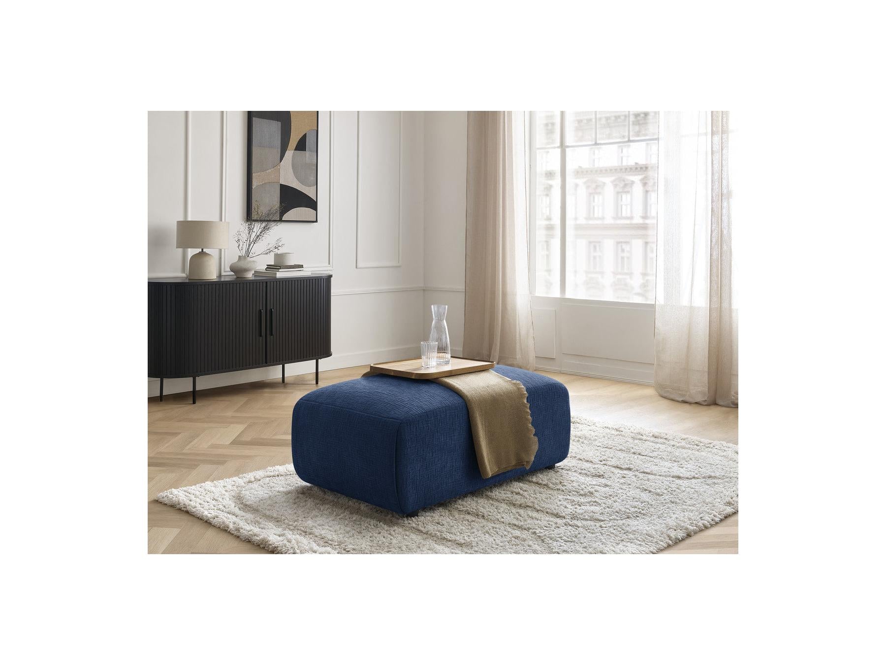 Jana - Small Ottoman - Textured Fabric