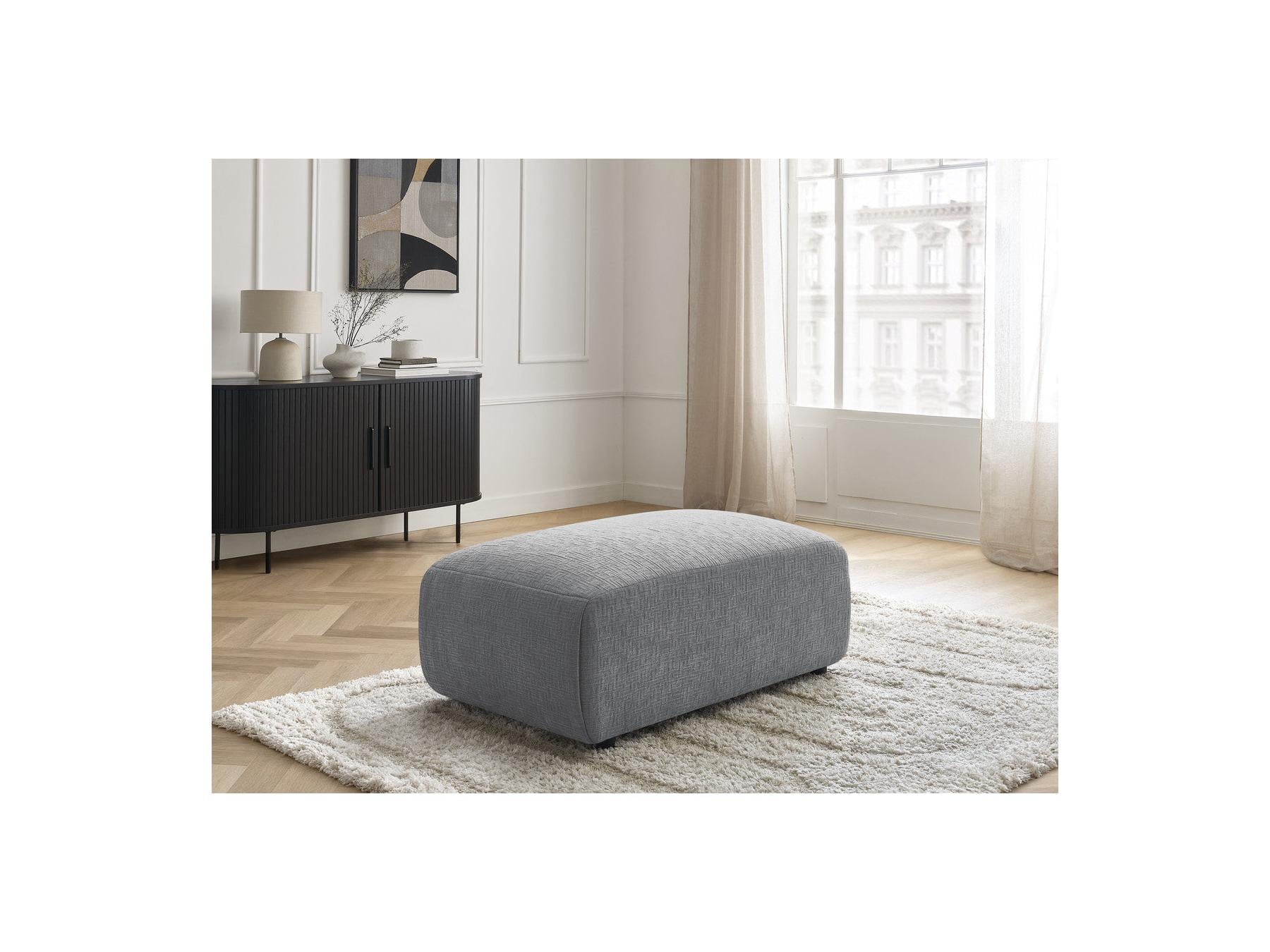 Jana - Small Ottoman - Textured Fabric