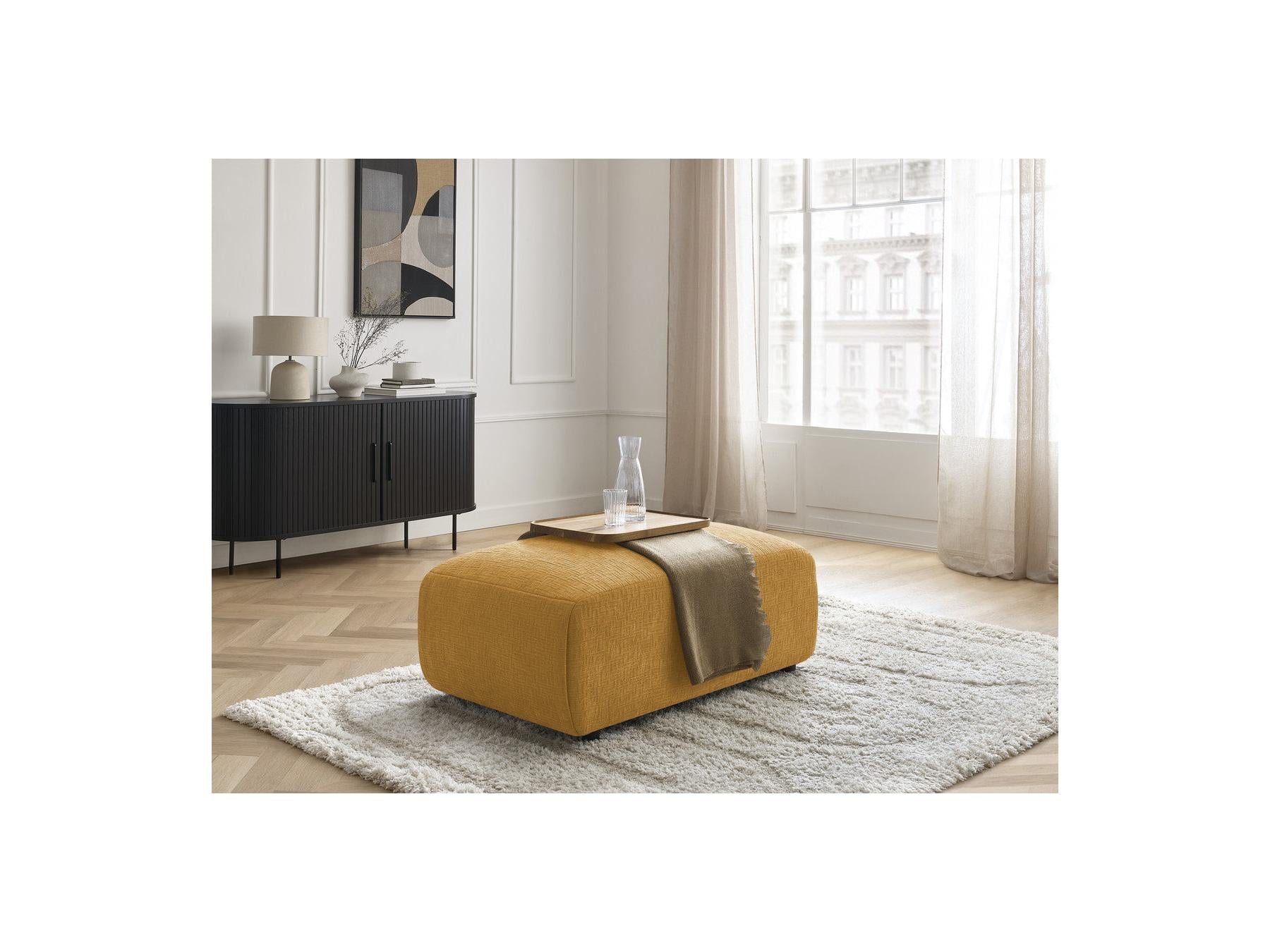 Jana - Small Ottoman - Textured Fabric
