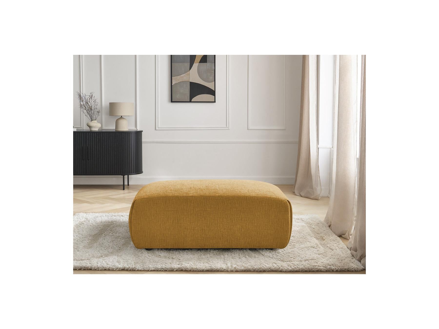 Jana - Small Ottoman - Textured Fabric