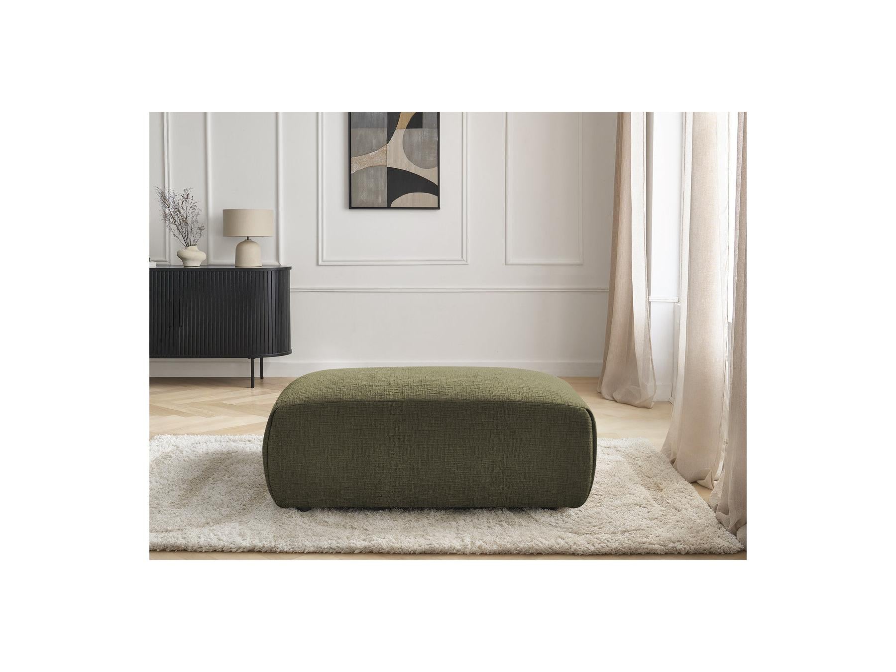 Jana - Small Ottoman - Textured Fabric