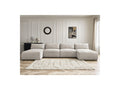 Jana - Fixed Modular Panoramic Sofa with Headrests - Textured Fabric with 2 Chaise Longues and 2 Armless Chairs