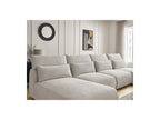 Jana - Fixed Modular Panoramic Sofa with Headrests - Textured Fabric with 2 Chaise Longues and 2 Armless Chairs