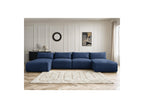 Jana - Fixed Modular Panoramic Sofa with Headrests - Textured Fabric with 2 Chaise Longues and 2 Armless Chairs