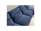 Jana - Fixed Modular Panoramic Sofa with Headrests - Textured Fabric with 2 Chaise Longues and 2 Armless Chairs