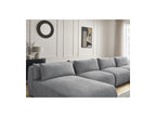 Jana - Fixed Modular Panoramic Sofa with Headrests - Textured Fabric with 2 Chaise Longues and 2 Armless Chairs