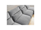 Jana - Fixed Modular Panoramic Sofa with Headrests - Textured Fabric with 2 Chaise Longues and 2 Armless Chairs
